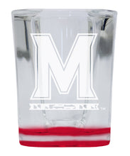 Load image into Gallery viewer, Maryland Terrapins 2 Ounce Engraved Shot Glass Square Red Base Officially Licensed Collegiate Product 4-Pack
