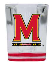 Load image into Gallery viewer, Maryland Terrapins 2 Ounce Shot Glass Square Red Base Officially Licensed Collegiate Product 4-Pack
