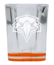 Load image into Gallery viewer, Morehead State University 2 Ounce Engraved Shot Glass Square Orange Base Officially Licensed Collegiate Product 2-Pack
