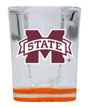 Load image into Gallery viewer, Mississippi State Bulldogs 2 Ounce Shot Glass Square Orange Base Officially Licensed Collegiate Product 2-Pack
