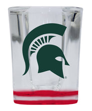 Load image into Gallery viewer, Michigan State Spartans 2 Ounce Shot Glass Square Red Base Officially Licensed Collegiate Product 4-Pack
