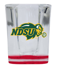 Load image into Gallery viewer, North Dakota State Bison 2 Ounce Shot Glass Square Red Base Officially Licensed Collegiate Product 4-Pack
