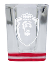 Load image into Gallery viewer, Old Dominion Monarchs 2 Ounce Engraved Shot Glass Square Red Base Officially Licensed Collegiate Product 4-Pack
