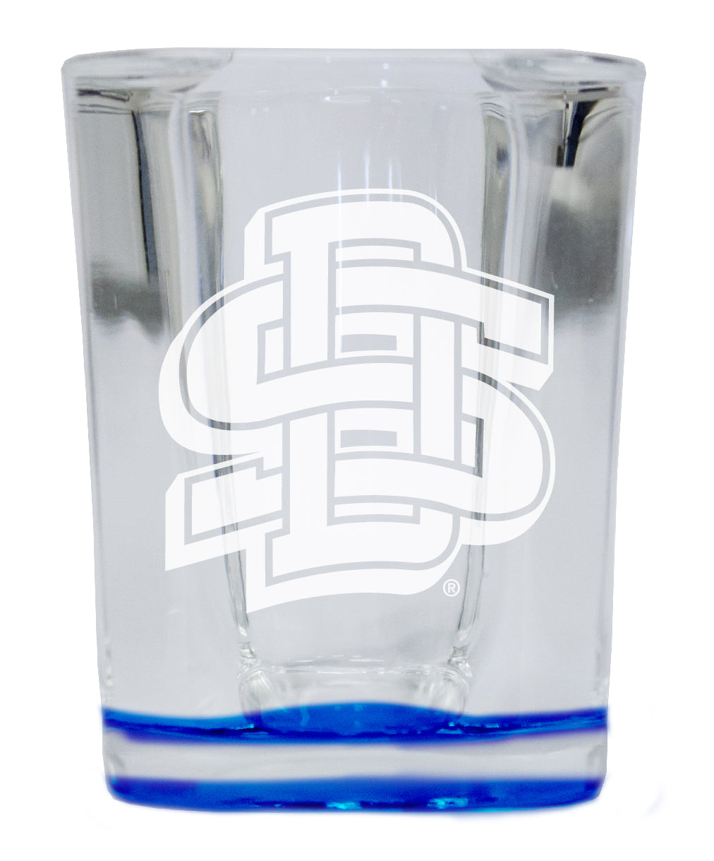 South Dakota State Jackrabbits 2 Ounce Engraved Shot Glass Square Blue Base Officially Licensed Collegiate Product Single Unit