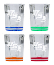 Load image into Gallery viewer, University of Southern Indiana 2 Ounce Engraved Shot Glass Square Officially Licensed Collegiate Product
