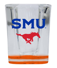 Load image into Gallery viewer, Southern Methodist University  2 Ounce Shot Glass Square Orange Base Officially Licensed Collegiate Product 2-Pack
