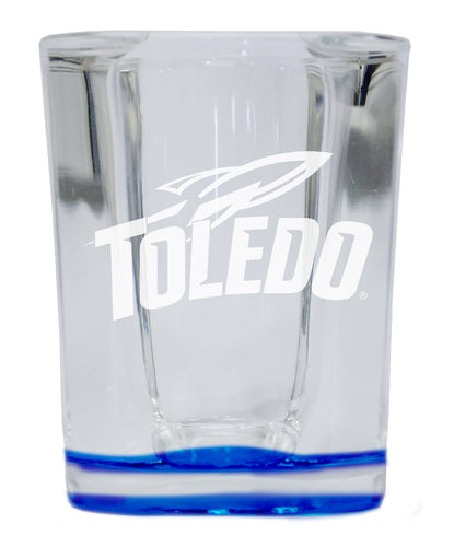 Toledo Rockets 2 Ounce Engraved Shot Glass Square Blue Base Officially Licensed Collegiate Product Single Unit