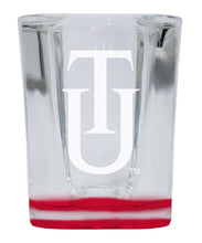 Load image into Gallery viewer, Tuskegee University 2 Ounce Engraved Shot Glass Square Red Base Officially Licensed Collegiate Product 4-Pack
