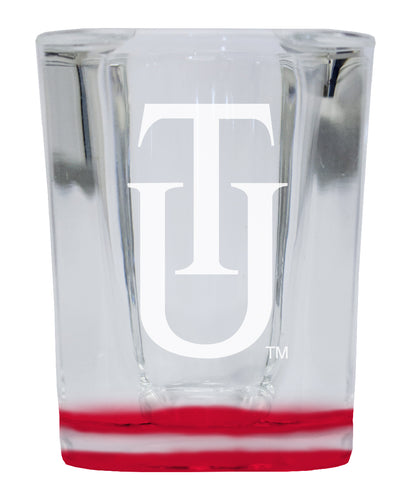 Tuskegee University 2 Ounce Engraved Shot Glass Square Red Base Officially Licensed Collegiate Product 4-Pack