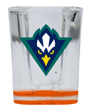 Load image into Gallery viewer, North Carolina Wilmington Seahawks  2 Ounce Shot Glass Square Orange Base Officially Licensed Collegiate Product Single
