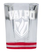 Load image into Gallery viewer, Valparaiso University 2 Ounce Engraved Shot Glass Square Red Base Officially Licensed Collegiate Product 4-Pack
