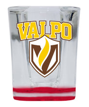 Load image into Gallery viewer, Valparaiso University  2 Ounce Shot Glass Square Red Base Officially Licensed Collegiate Product 4-Pack
