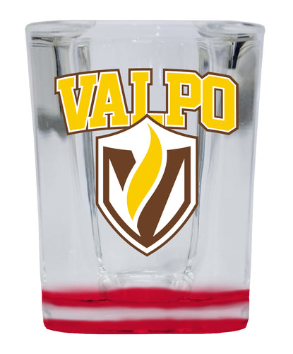 Valparaiso University  2 Ounce Shot Glass Square Red Base Officially Licensed Collegiate Product 4-Pack