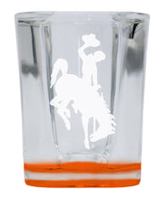 Load image into Gallery viewer, University of Wyoming 2 Ounce Engraved Shot Glass Square Officially Licensed Collegiate Product
