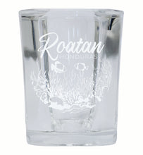 Load image into Gallery viewer, Roatan Honduras Souvenir 2 Ounce Engraved Shot Glass Square
