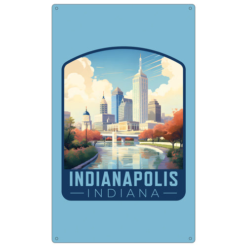 Indianapolis Indiana Design A Souvenir Metal Sign 9 x 15 