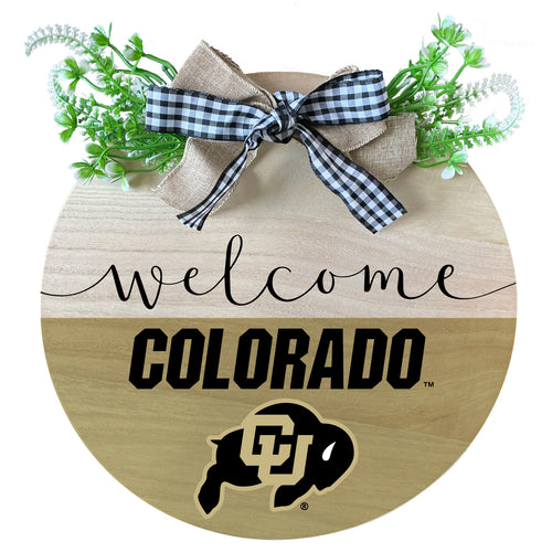 Colorado Buffaloes Wooden Wreath Welcome Sign Officially Licensed Collegiate Product Single