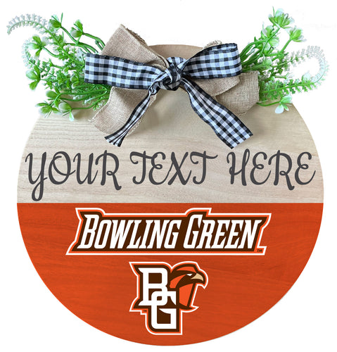 Bowling Green Falcons Customizable Wooden Wreath Welcome Sign Officially Licensed Collegiate Product 2-Pack