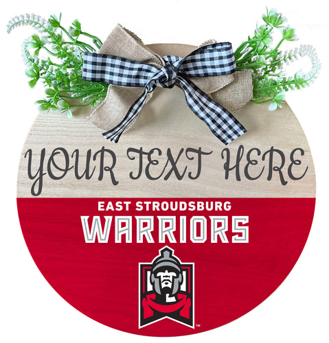 East Stroudsburg University Customizable Wooden Wreath Welcome Sign Officially Licensed Collegiate Product Single