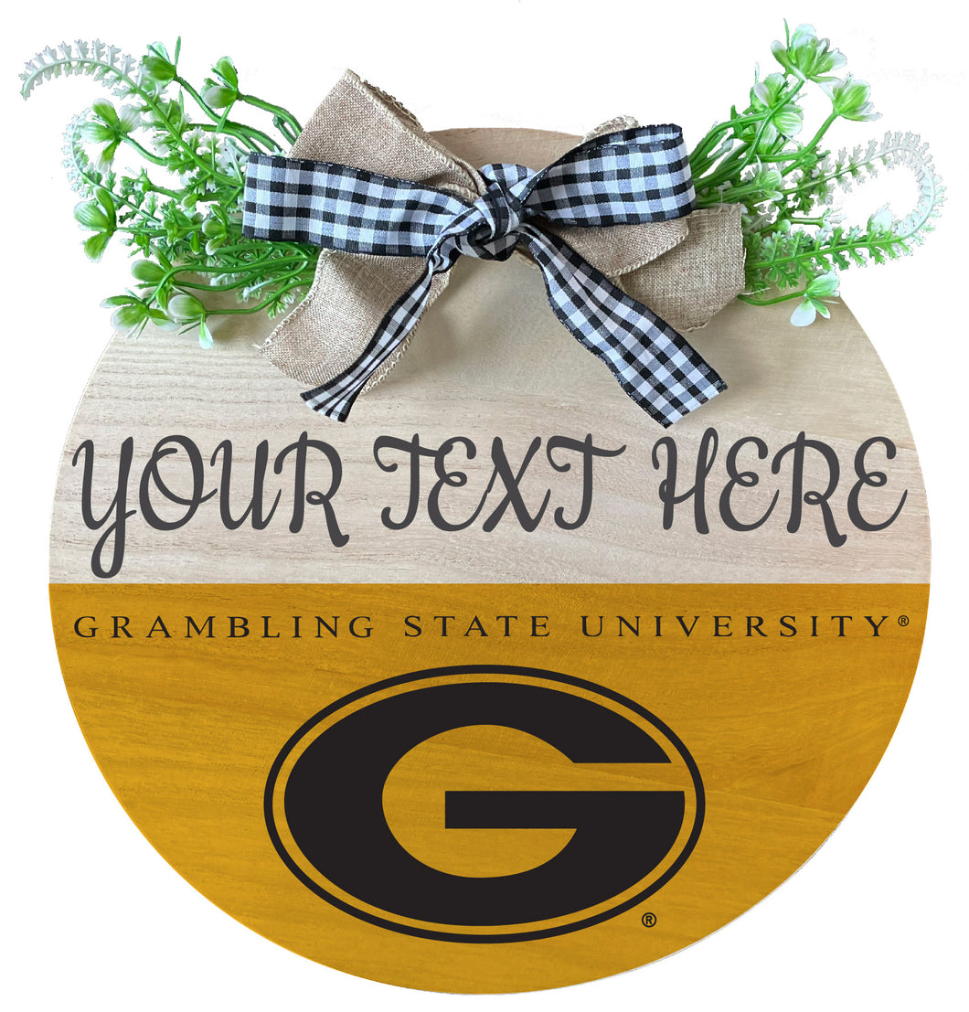 Grambling State Tigers Customizable Wooden Wreath Welcome Sign Officially Licensed Collegiate Product Single