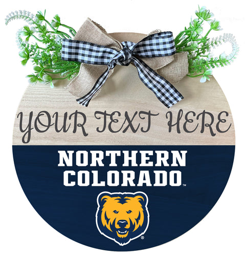 Northern Colorado Bears Customizable Wooden Wreath Welcome Sign Officially Licensed Collegiate Product Single