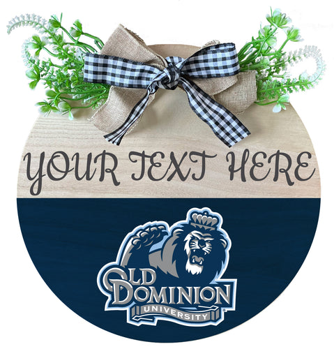 Old Dominion Monarchs Customizable Wooden Wreath Welcome Sign Officially Licensed Collegiate Product Single