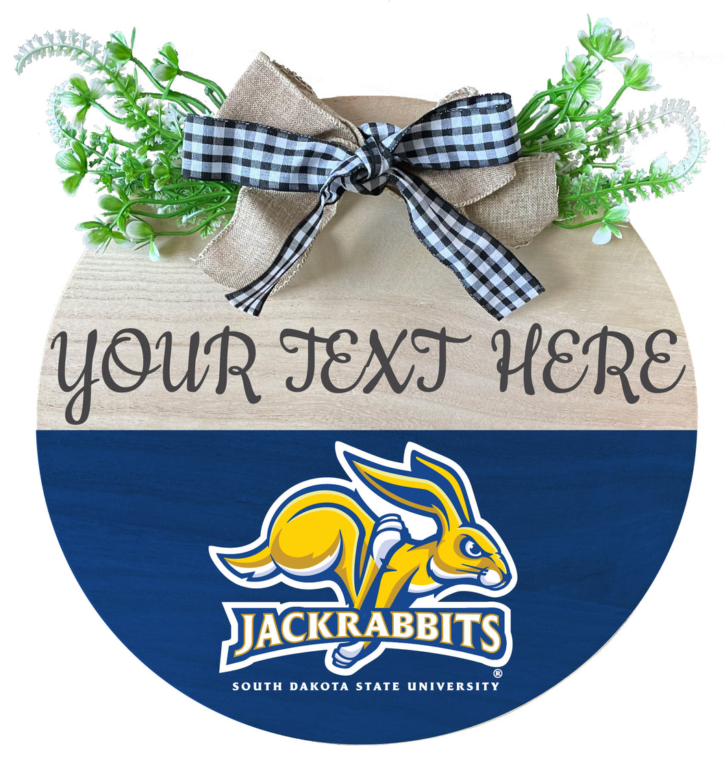 South Dakota State Jackrabbits Customizable Wooden Wreath Welcome Sign Officially Licensed Collegiate Product Single