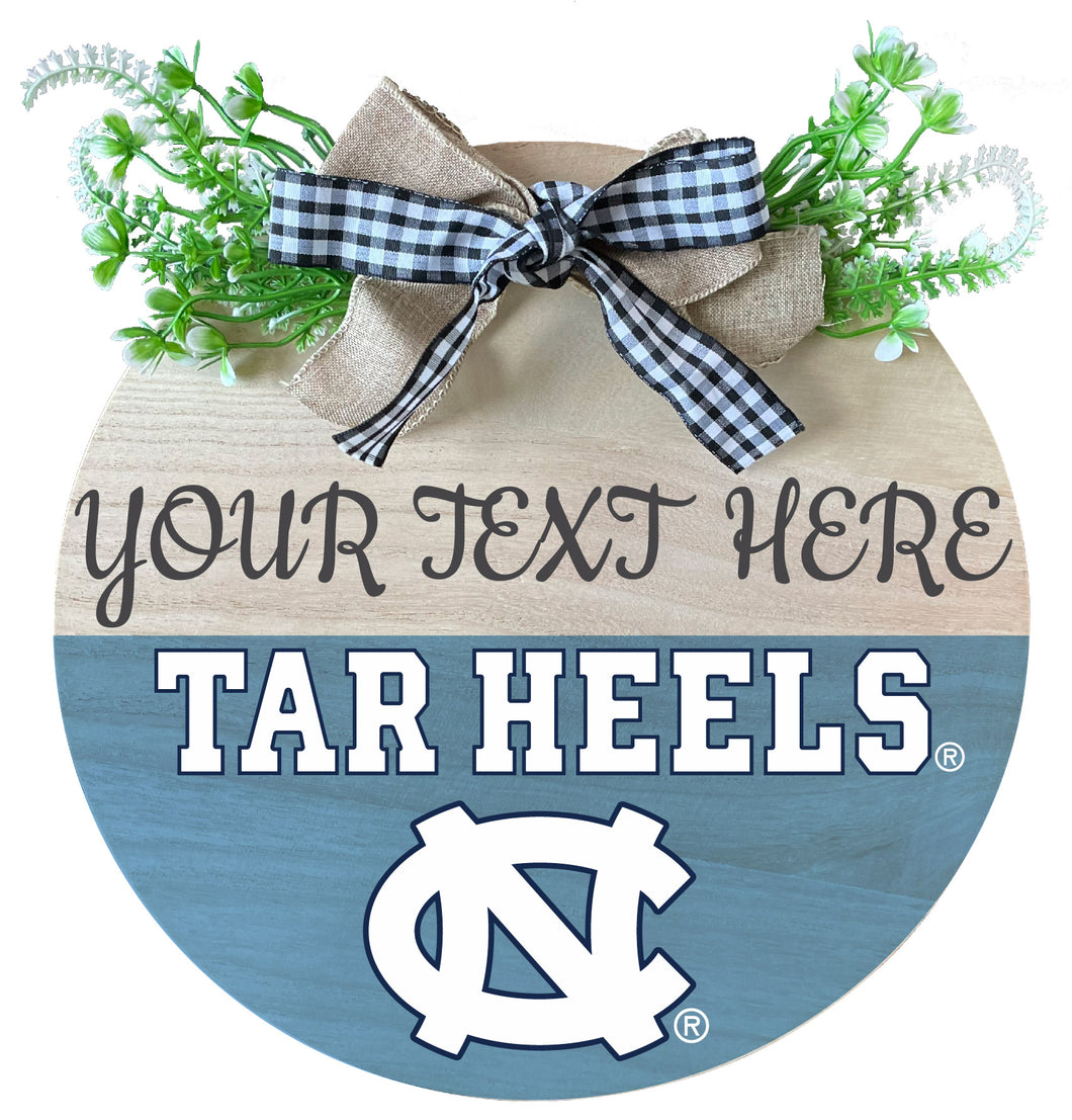 UNC Tar Heels Customizable Wooden Wreath Welcome Sign Officially Licensed Collegiate Product Single