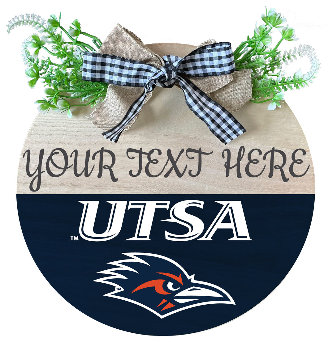 UTSA Road Runners Customizable Wooden Wreath Welcome Sign Officially Licensed Collegiate Product 2-Pack