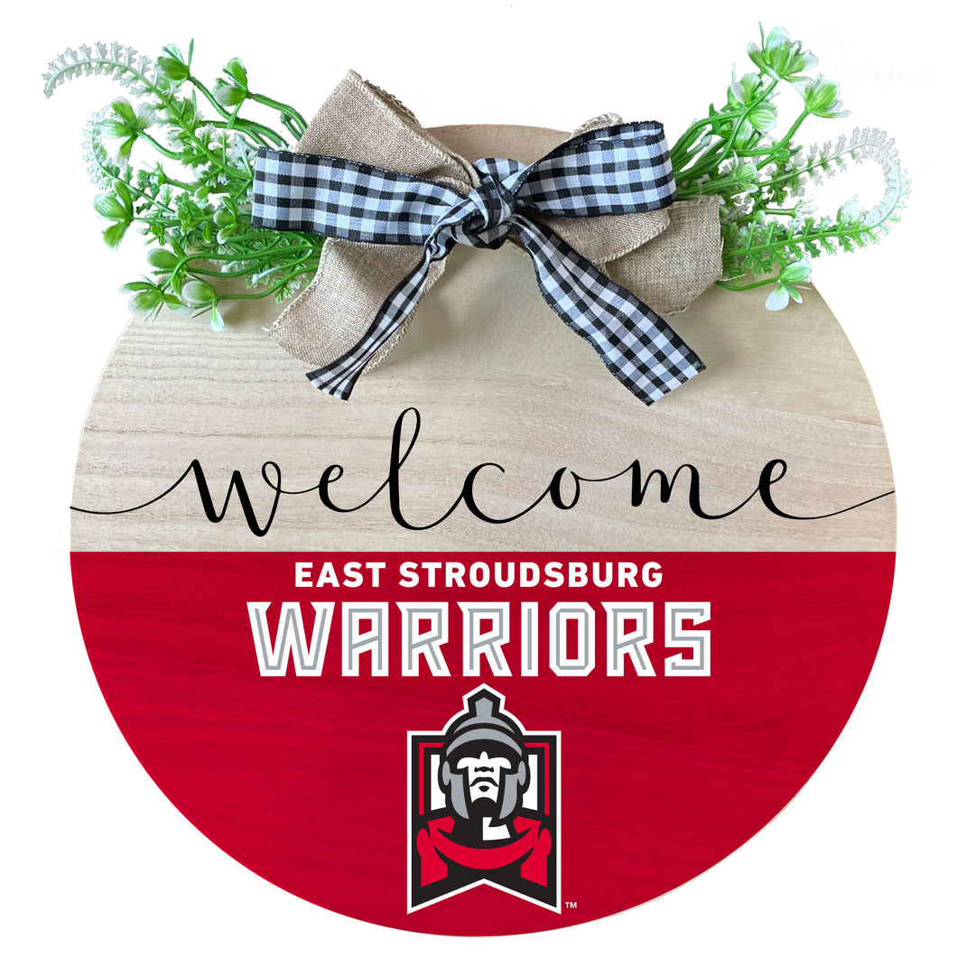 East Stroudsburg University Wooden Wreath Welcome Sign Officially Licensed Collegiate Product Single