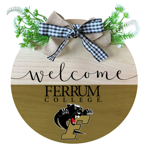 Ferrum College Wooden Wreath Welcome Sign Officially Licensed Collegiate Product Single