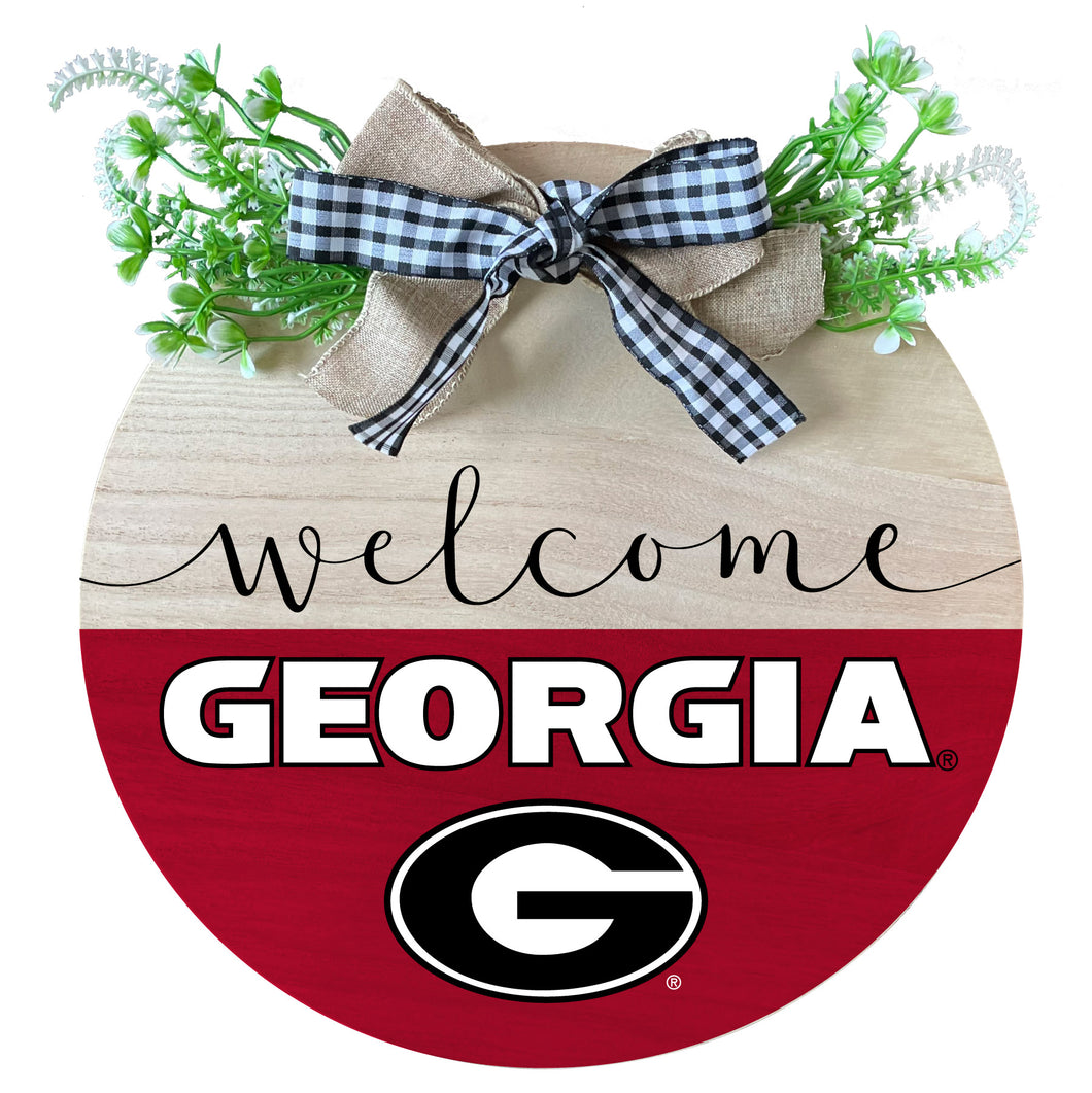 Georgia Bulldogs Wooden Wreath Welcome Sign Officially Licensed Collegiate Product Single