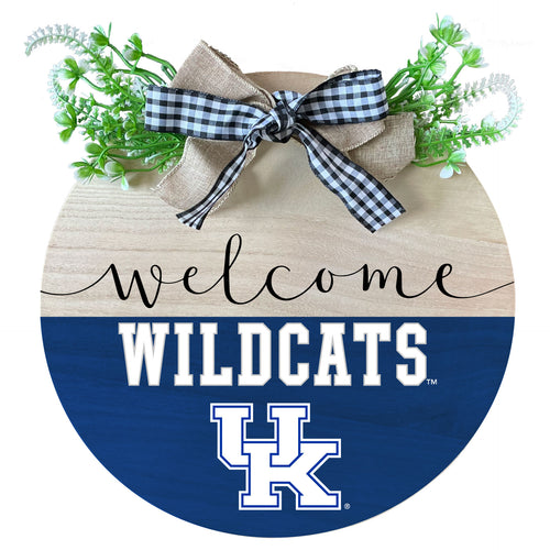 Kentucky Wildcats Wooden Wreath Welcome Sign Officially Licensed Collegiate Product Single