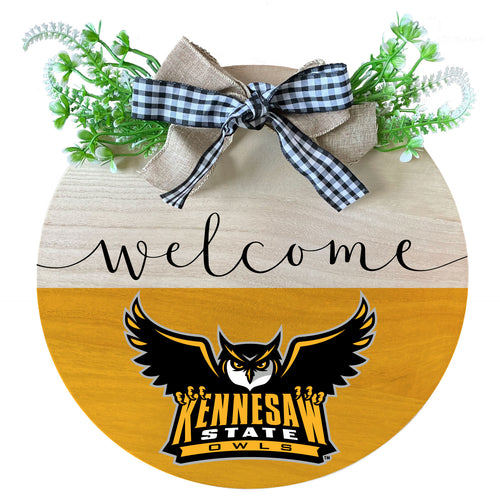 Kennesaw State University Wooden Wreath Welcome Sign Officially Licensed Collegiate Product 2-Pack