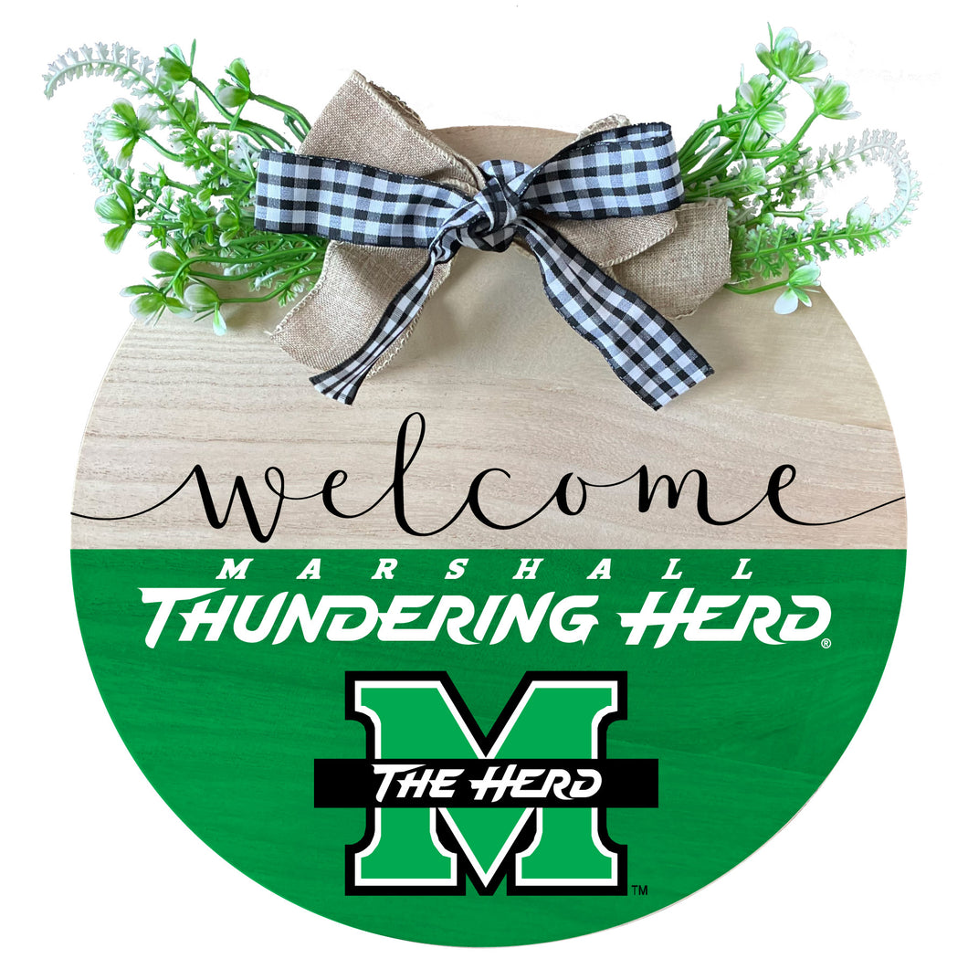 Marshall Thundering Herd Wooden Wreath Welcome Sign Officially Licensed Collegiate Product Single