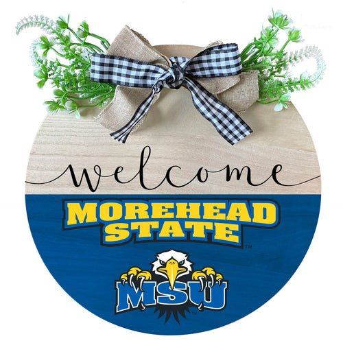 Morehead State University Wooden Wreath Welcome Sign Officially Licensed Collegiate Product Single