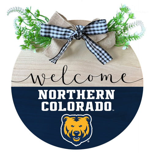 Northern Colorado Bears Wooden Wreath Welcome Sign Officially Licensed Collegiate Product Single