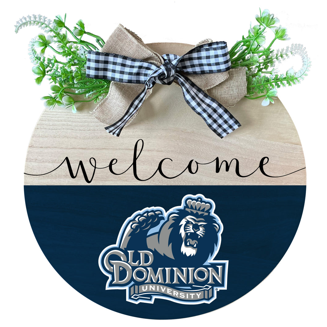 Old Dominion Monarchs Wooden Wreath Welcome Sign Officially Licensed Collegiate Product Single