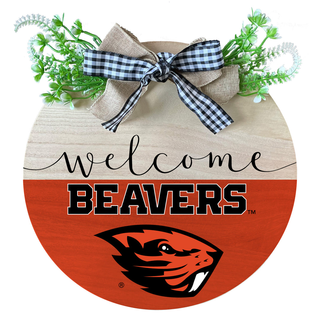 Oregon State Beavers Wooden Wreath Welcome Sign Officially Licensed Collegiate Product 2-Pack