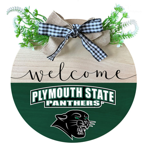 Plymouth State University Wooden Wreath Welcome Sign Officially Licensed Collegiate Product Single