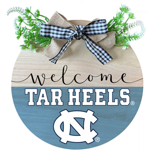 UNC Tar Heels Wooden Wreath Welcome Sign Officially Licensed Collegiate Product Single