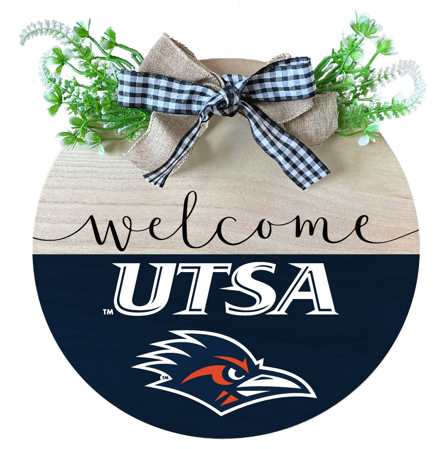 UTSA Road Runners Wooden Wreath Welcome Sign Officially Licensed Collegiate Product 2-Pack