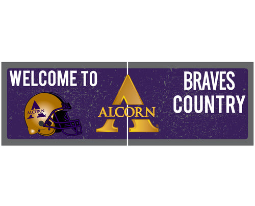 Alcorn State Braves Wood sign with frame Officially Licensed Collegiate Product 