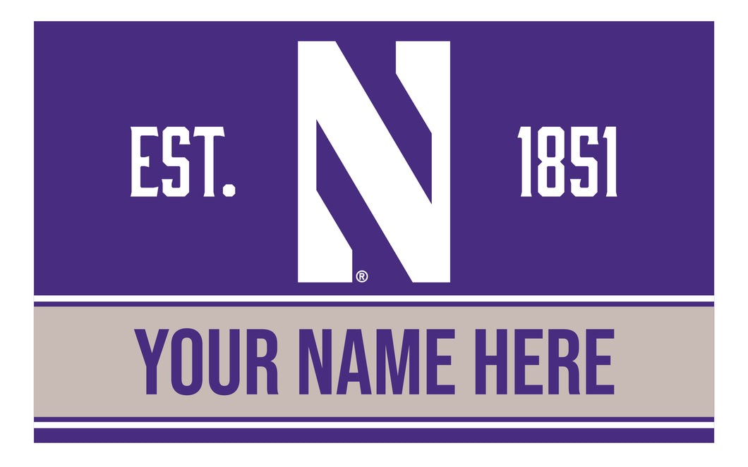 Northwestern University Wildcats Customizable Wood sign with frame Officially Licensed Collegiate Product 