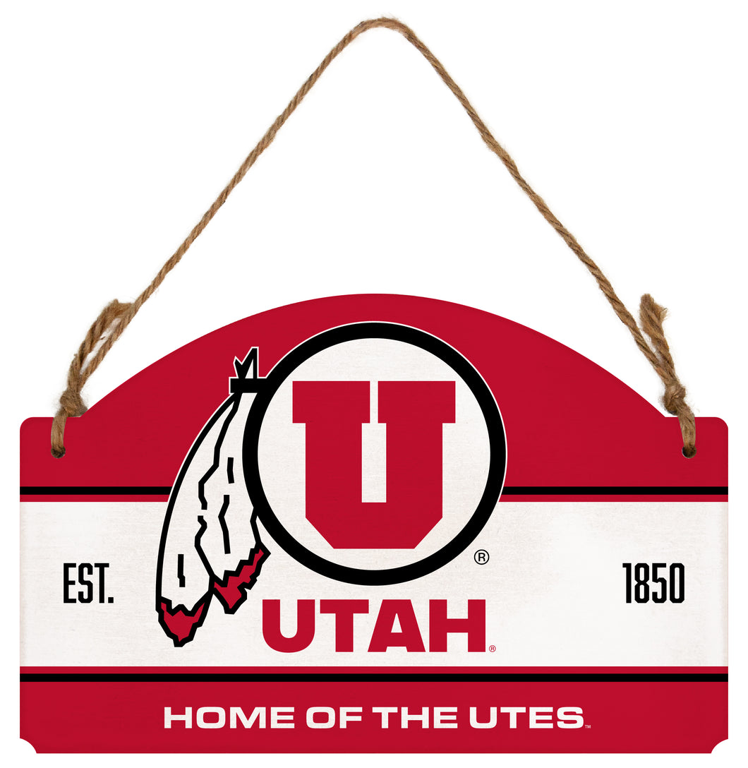 Utah Utes Flat Wood Sign with Hanging String - Officially Licensed Collegiate Product 