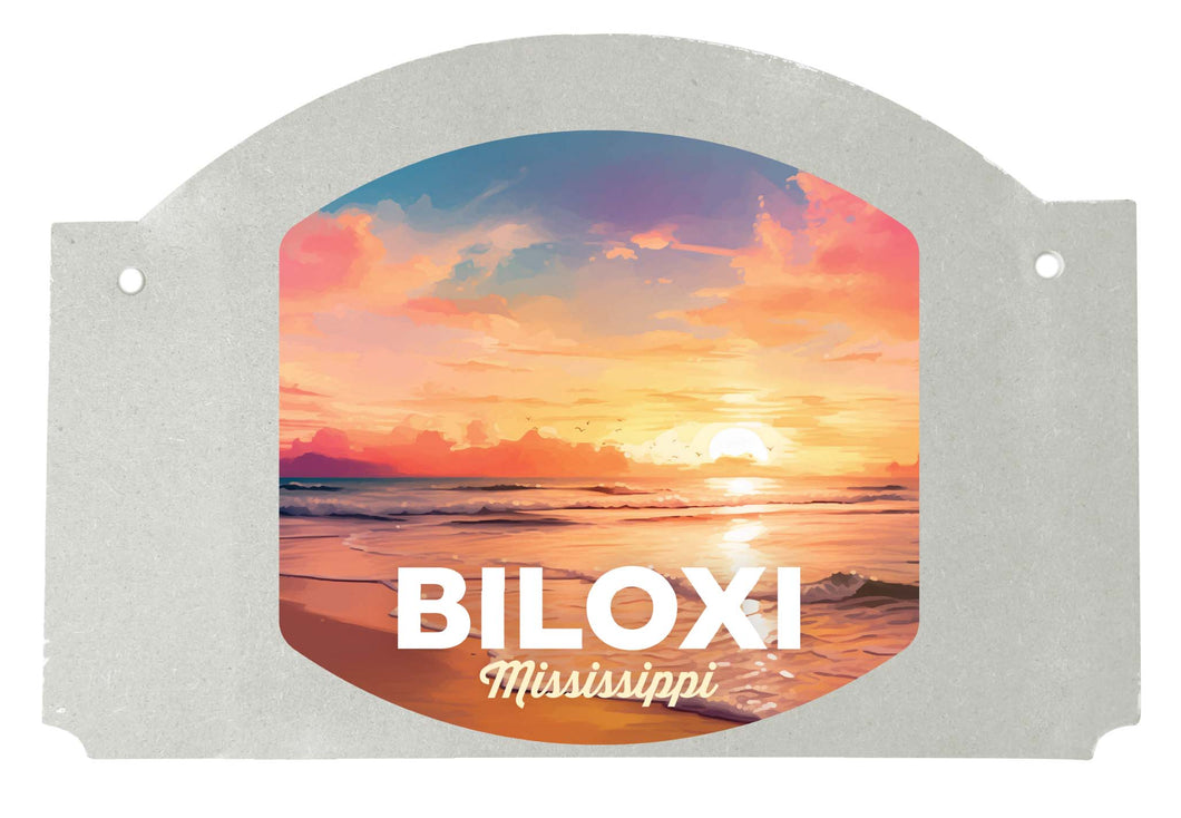 Biloxi Mississippi Design B Souvenir Wood sign flat with string 