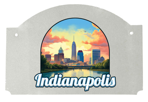 Indianapolis Indiana Design B Souvenir Wood sign flat with string 