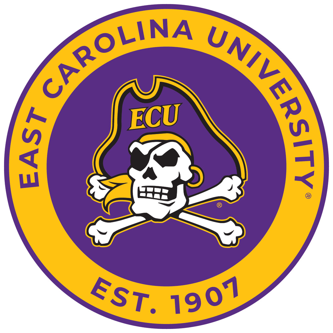 East Carolina Pirates Round Vinyl Decal Sticker Officially Licensed Collegiate Product 2-Inch