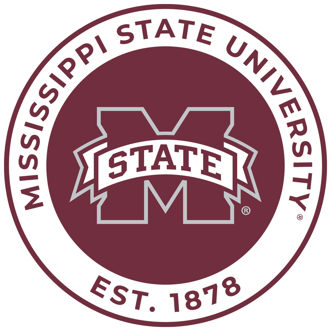 Mississippi State Bulldogs Round Vinyl Decal Sticker Officially Licensed Collegiate Product 2-Inch