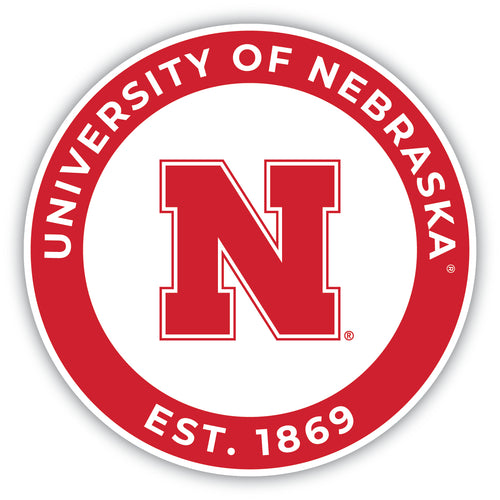 Nebraska Cornhuskers Round Vinyl Decal Sticker Officially Licensed Collegiate Product 4-Inch